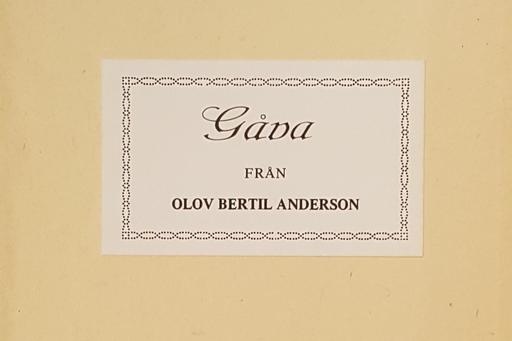 Exlibris med texten Gåva från Olov Bertil Andersson.