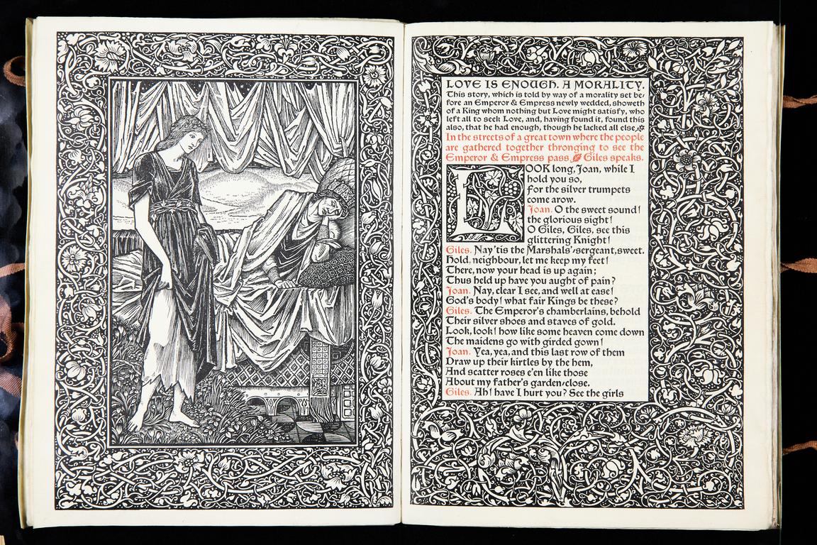 Ur Waldemar Zachrissons trycksamling. Love is enough: a morality. Tryckt på Kelmscott Press. 