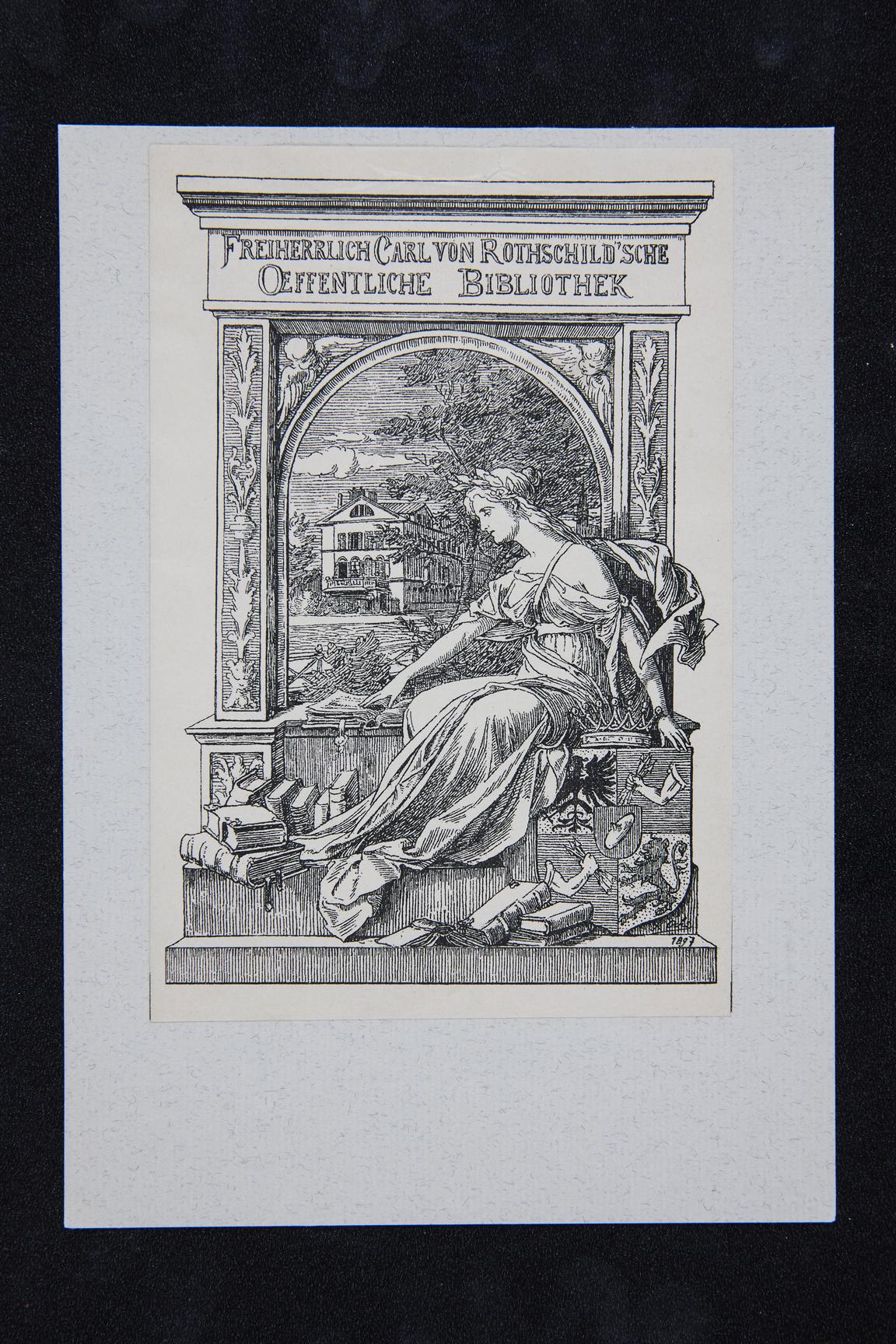 Freiherrlich Carl von Rothschild’sche offentliga bibliotek i Frankfurt am Main. Exlibris.