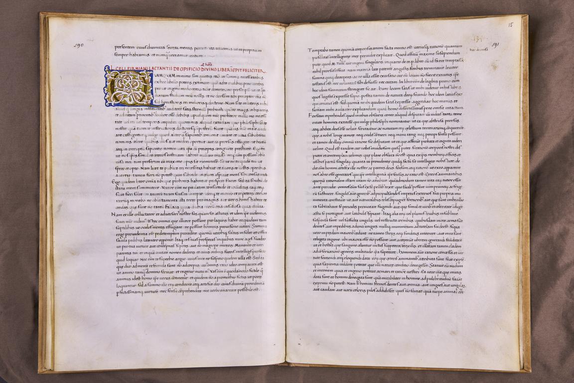 Lactantii. De ira diuina, De opisicio diuino. (Codex Lat 18).