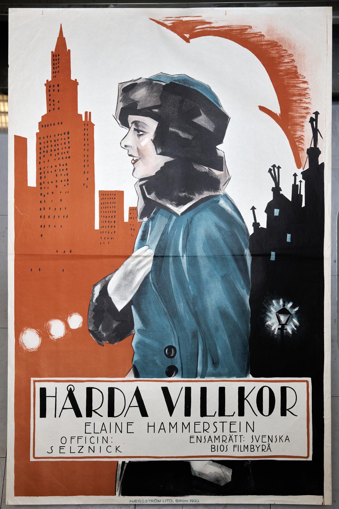 Hårda villkor - filmaffisch 1923. 