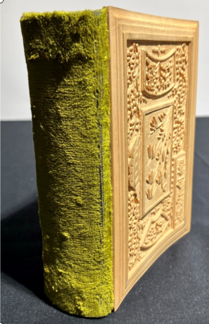 From the collection: The New Testament in Chinese, with decorated wood covers.  