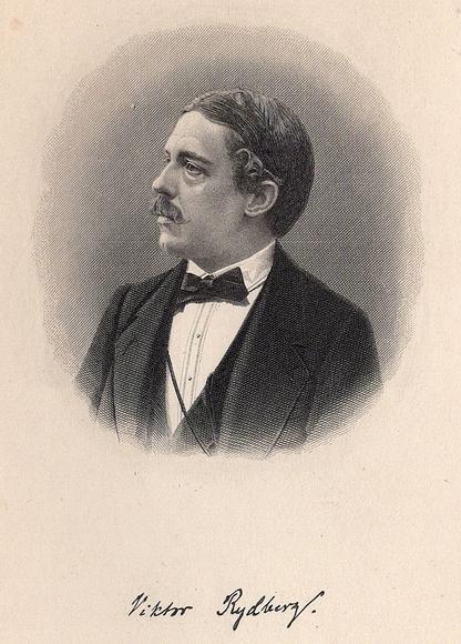 Viktor Rydberg, 1828-1895. Engraving with signature.